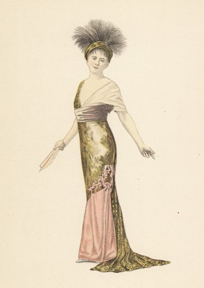 Madame Pierat in einem Kleid von Redfern in Les Marionettes von Unbekannter Künstler