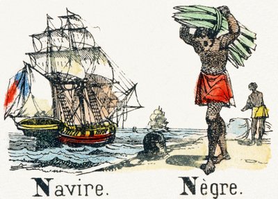N - Navire Nègre - Kinderunterhaltungsalphabet ca. 1890 (Lithographie) von Unbekannt