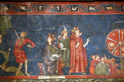 Notre-Dame-Kathedrale von Clermont, Clermont-Ferrand, Frankreich, St.-Georgs-Kapelle (spätes 13. Jahrhundert), Fresko (Detail) von Unbekannt