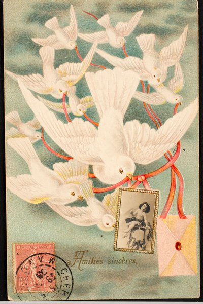 Alte Postkarte/Herzliche Grüße/Taube von Unbekannt