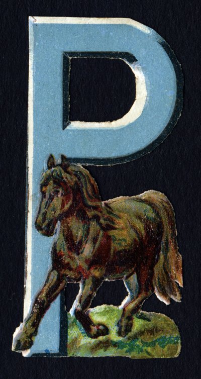 P wie Pony. Serie von 26 Waffel-Chromolithographien englischen Ursprungs. Ende des 19. Jahrhunderts. von Unbekannt