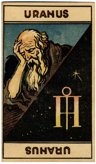 Paranormal. Astrologie. Uranus (Planet). Astrologische Karte aus: Le Tarot Astrologique, von Georges Muchery, Frankreich von Unbekannter Künstler