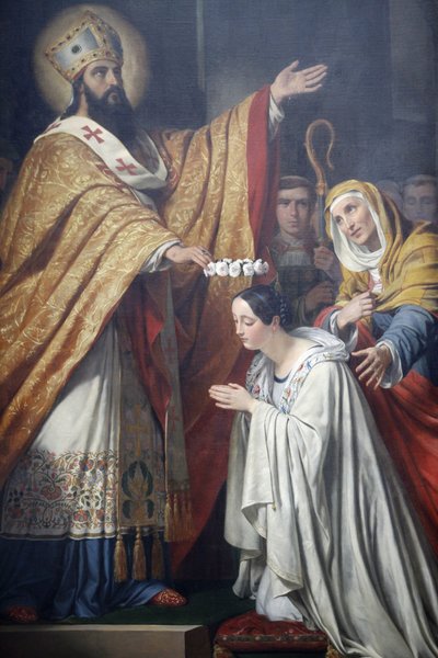 Saint-Medard Kirche Saint Medard krönt ein tugendhaftes Mädchen von Louis Dupre (1837), Paris, Frankreich von Unbekannt