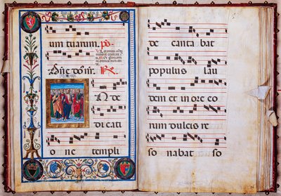 Piccolomini-Bibliothek: Chorbuch, cod. 26.R, ff. 29v-30r mit „Christus und alle Heiligen“ von Unbekannter Künstler