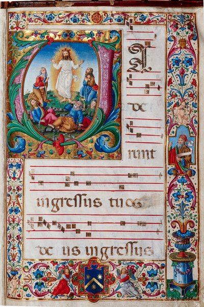 Piccolomini-Bibliothek: Chorbuch, cod. 29.13, ff. 30r mit „Verklärung Christi“ von Unbekannter Künstler