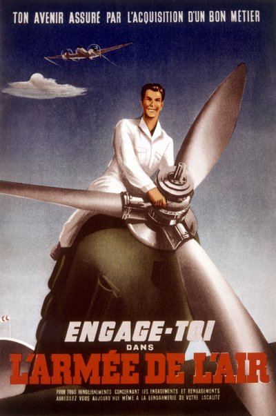 Poster der französischen Luftwaffe zur Ermutigung junger Menschen, der Armee beizutreten, ca. 1960 von Unbekannt