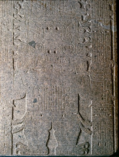 Präkolumbianische Kunst: der Jaguarmensch, Flachrelief des sogenannten Raimondi-Denkmals, entdeckt von Antonio Raimondi von Unbekannt
