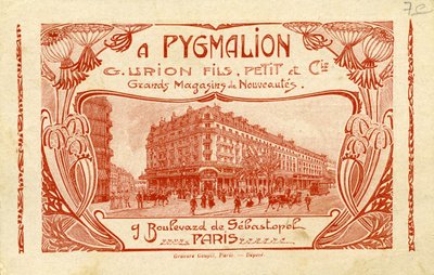 Pygmalion - Werbung für ein französisches Kaufhaus von Unbekannter Künstler