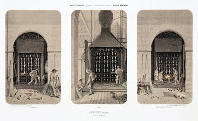 Rohstoffverarbeitung, Metallurgie Reduktionsöfen, Zinkwerke, Angleur, Belgien von Unbekannt
