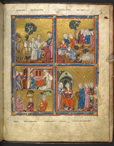 Szenen aus dem Leben Josephs aus der Haggadah für Pessach (die 