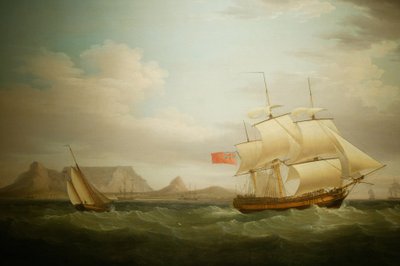 Schiff vor Kapstadt in Südafrika. Gemälde. Nationalmuseum für Kultur, Pretoria, Südafrika von Unbekannter Künstler