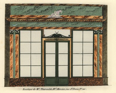 Schaufenster von Monsieur Therouldes Kurzwarenladen von Unbekannter Künstler