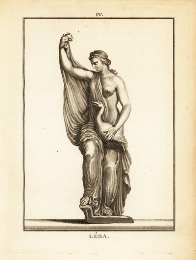 Statue der Leda, Ätolische Prinzessin und spätere Königin von Sparta, verführt von Zeus in Gestalt eines Schwans von Unbekannt