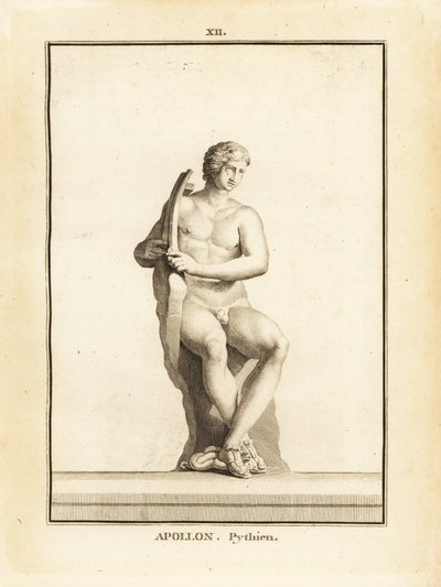 Statue des Pythischen Apollon, Schutzpatron von Delphi, mit Leier von Unbekannt
