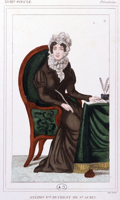 Stephanie Ducrest de Saint-Aubin Gräfin von Genlis, ca. 1810 (Gravur) von Unbekannter Künstler