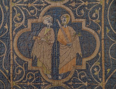 Die Clare-Kasel, Detail von St. Peter und St. Paul, Britisch von Unbekannt