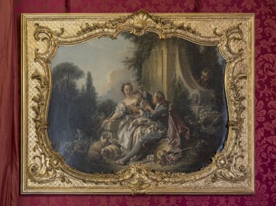 Der galante Pastor oder der Kranz. Gemälde von François Boucher (1703-1770). Parade der Prinzessin oder Paradezimmer. Hôtel de Soubise, Paris von Unbekannt