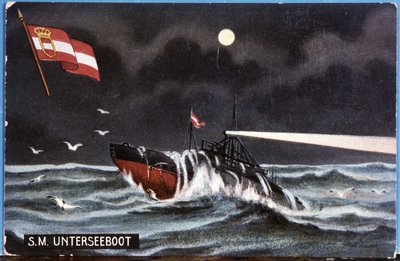 Das deutsche U-Boot Unterseeboot, frühes 20. Jahrhundert (Illustration) von Unbekannter Künstler