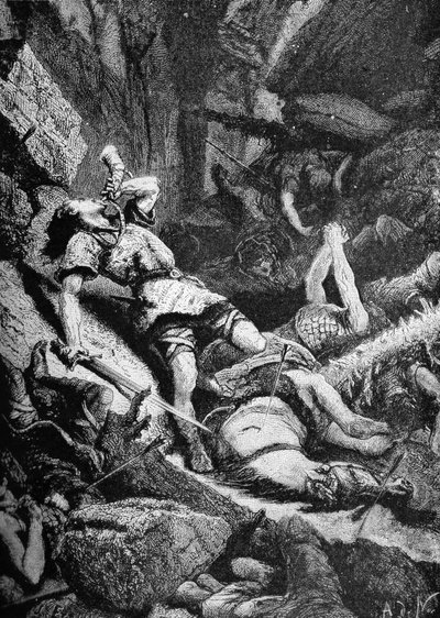 Die große Schlacht von Roncevalles von Unbekannter Künstler
