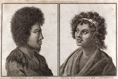 Der König und eine Hauptdame von Tahiti, ca. 1773 von Unbekannt