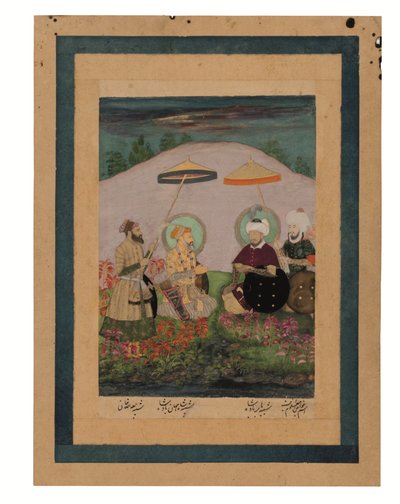 Der Mogulkaiser Shah Jahan mit seinem Vorfahren Timur von Unbekannter Künstler