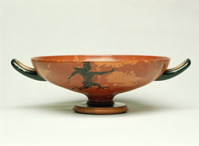 Die Verfolgung des Perseus, attische schwarzfigurige Kylix, hergestellt vom Pepaks-Meister, 525-520 v. Chr. von Unbekannt