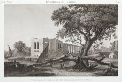 Das Aquädukt in Alt-Kairo, von der Insel Roudah, Ägypten, ca. 1798 von Unbekannt