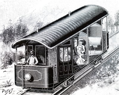 Das Elektroauto auf der Vesuv-Standseilbahn von Unbekannt
