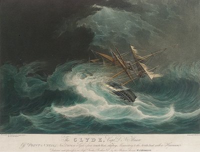 Das Schiff Clyde, vor Point Natal (?), gefangen im Sturm am 1. November von Unbekannter Künstler