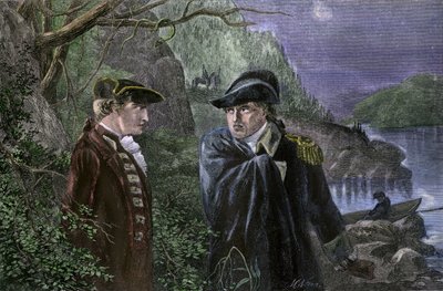 Unabhängigkeitskrieg der Vereinigten Staaten von Amerika (1775-1783): Benedict Arnold (1741-1801) verriet sein Heimatland, indem er versprach, West Point an England zu übergeben, Juli 1780. Arnold bot an, das Fort für 20.000 Pfund und den Rang eines Brigad von Unbekannter Künstler