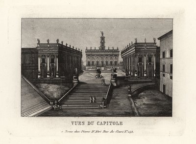 Ansicht des Kapitolinischen Hügels. Piazza del Campidoglio, Palazzo Senatorio, Rom von Unbekannt