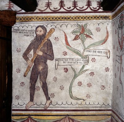 Wilder Mann von Sacco (Homo Selvadego), Fresko (15. Jahrhundert) von Benjamin Baud
