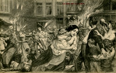 Erster Weltkrieg: Zerstörung von Löwen durch die Deutschen von Unbekannter Künstler