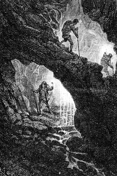 Faksimile des Romans "Reise zum Mittelpunkt der Erde" von Jules Verne (Gravur) von Unbekannter Künstler