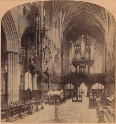 Innenraum der Kathedrale von Exeter, England von Underwood and Underwood