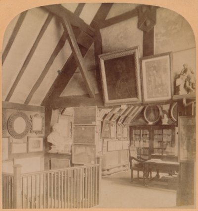 Die Bibliothek im Shakespeare-Haus, Stratford-on-Avon, England, 1900 von Underwood and Underwood