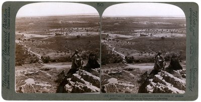 Die Ebene des Jordanflusses, gesehen von den Ruinen des antiken Jericho, Palästina, 1903 von Underwood and Underwood