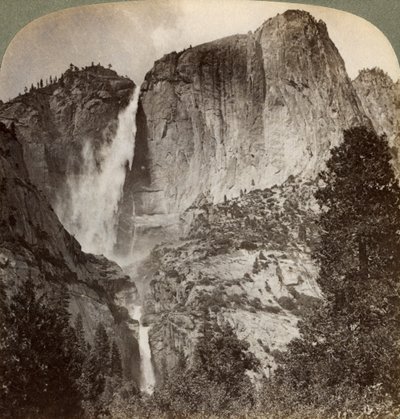 Yosemite Point und windgeblasene Yosemite Falls, Yosemite Valley, Kalifornien, USA, 1902 von Underwood and Underwood