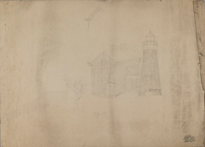 Leuchtturm und Haus von Unidentified