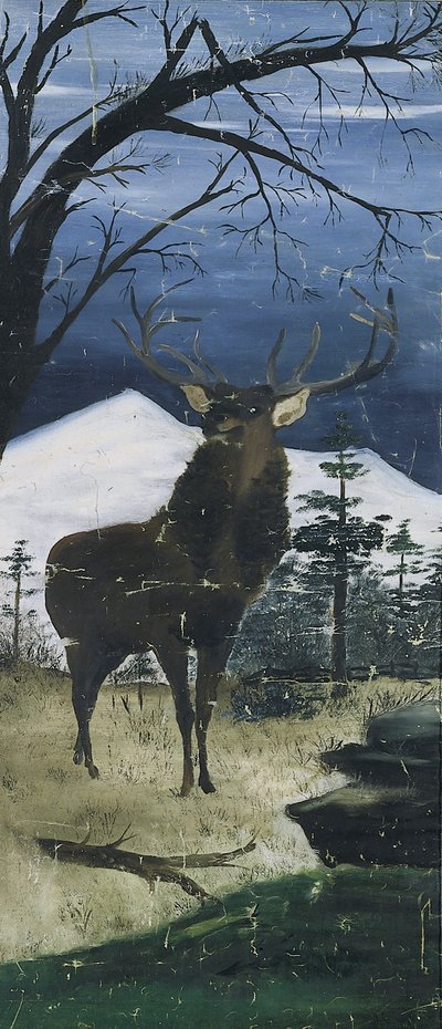 Hirsch in Winterlandschaft von Unidentified