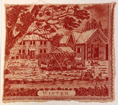 Textilfragment: Die vier Jahreszeiten von Unidentified