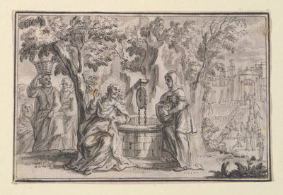 Christus und die Samariterin (Johannes 4), eine von vier Szenen aus dem Leben Christi von Unknown