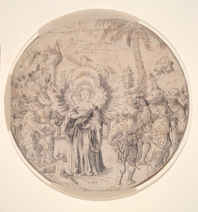 Circe verwandelt die Männer des Odysseus in Tiere von Unknown