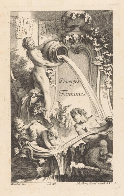 Brunnen mit Frau, Meermann und Kindern von Unknown