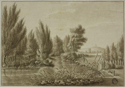 Blick über die Leine bei Göttingen in Richtung Rosdorf Warte von Unknown
