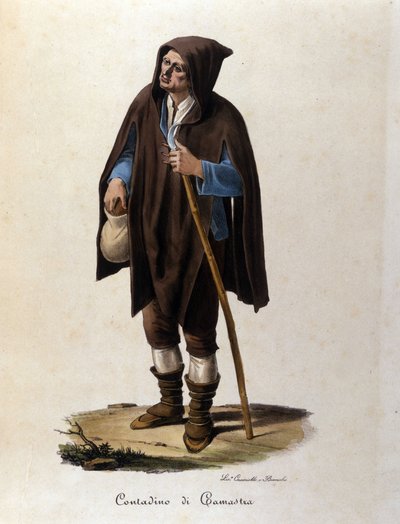 Ein Bauer aus der Region Camastra in Sizilien. von Unknown artist