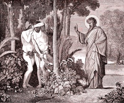 Adam und Eva, Fac-simil aus dem Buch von Louis Veuillot "Jesus Christus" gedruckt in Paris von Unknown artist
