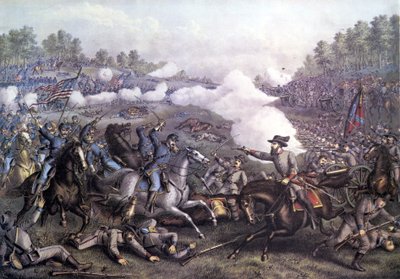 Amerikanischer Bürgerkrieg (1861 - 1865): Schlacht von Opequon oder Dritte Schlacht von Winchester, Virginia, 19. September 1864. Gravur des 19. Jahrhunderts von Unknown artist