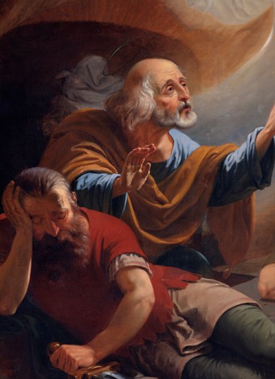 Ein Engel befreit den heiligen Petrus aus dem Gefängnis, gezeichnet von F. Devigne (?) von Unknown artist