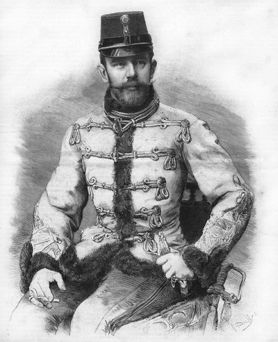Erzherzog Rudolf von Habsburg (1858-1889), Kronprinz von Österreich. Gravur von 1889 von Unknown artist